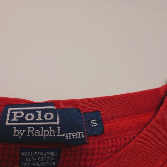 Vintage Polo Ralph Lauren Sweatshirt Men's Small Red Crewneck Pony Logo 90's - Picture 3 of 7